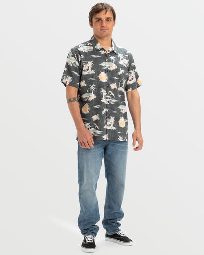 Quick Silver DNA Destination Island Short Sleeve Shirt - Black