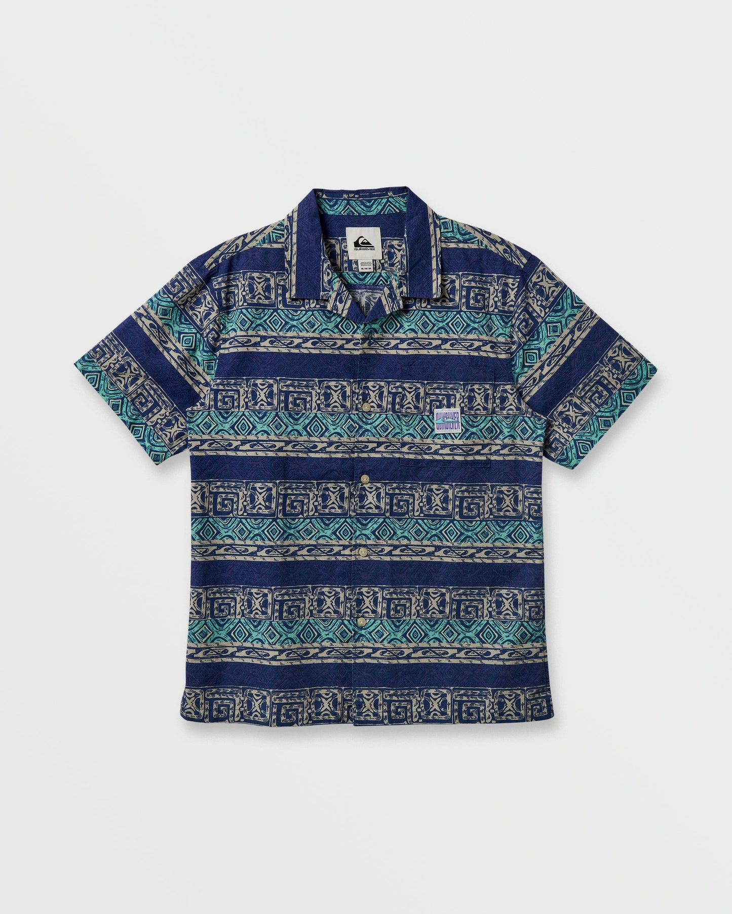 Quick Silver Global Heat Casual Short Sleeve Shirt - Turbo Blue