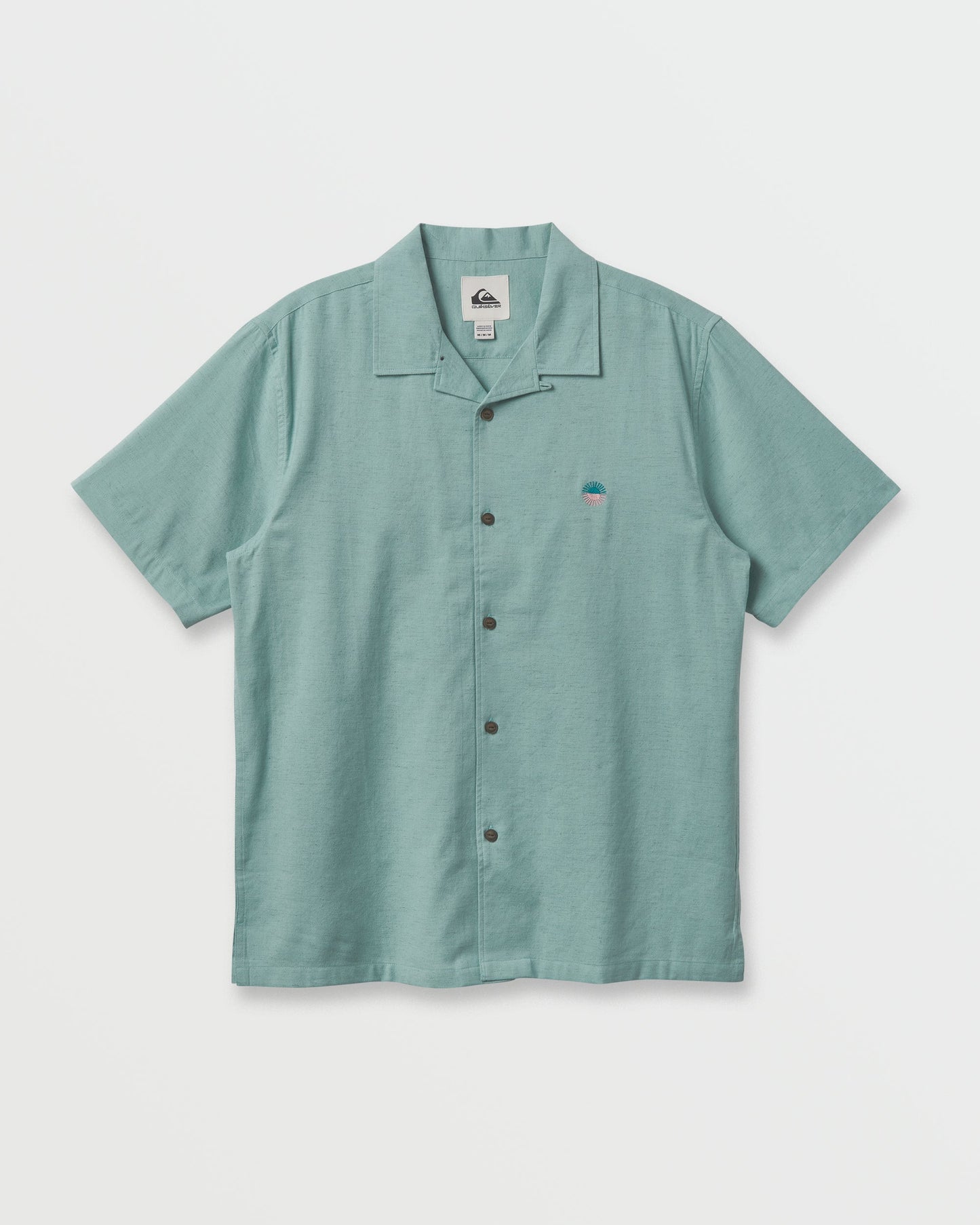 Quick Silver Flecky Island Short Sleeve Shirt - Jade Grey