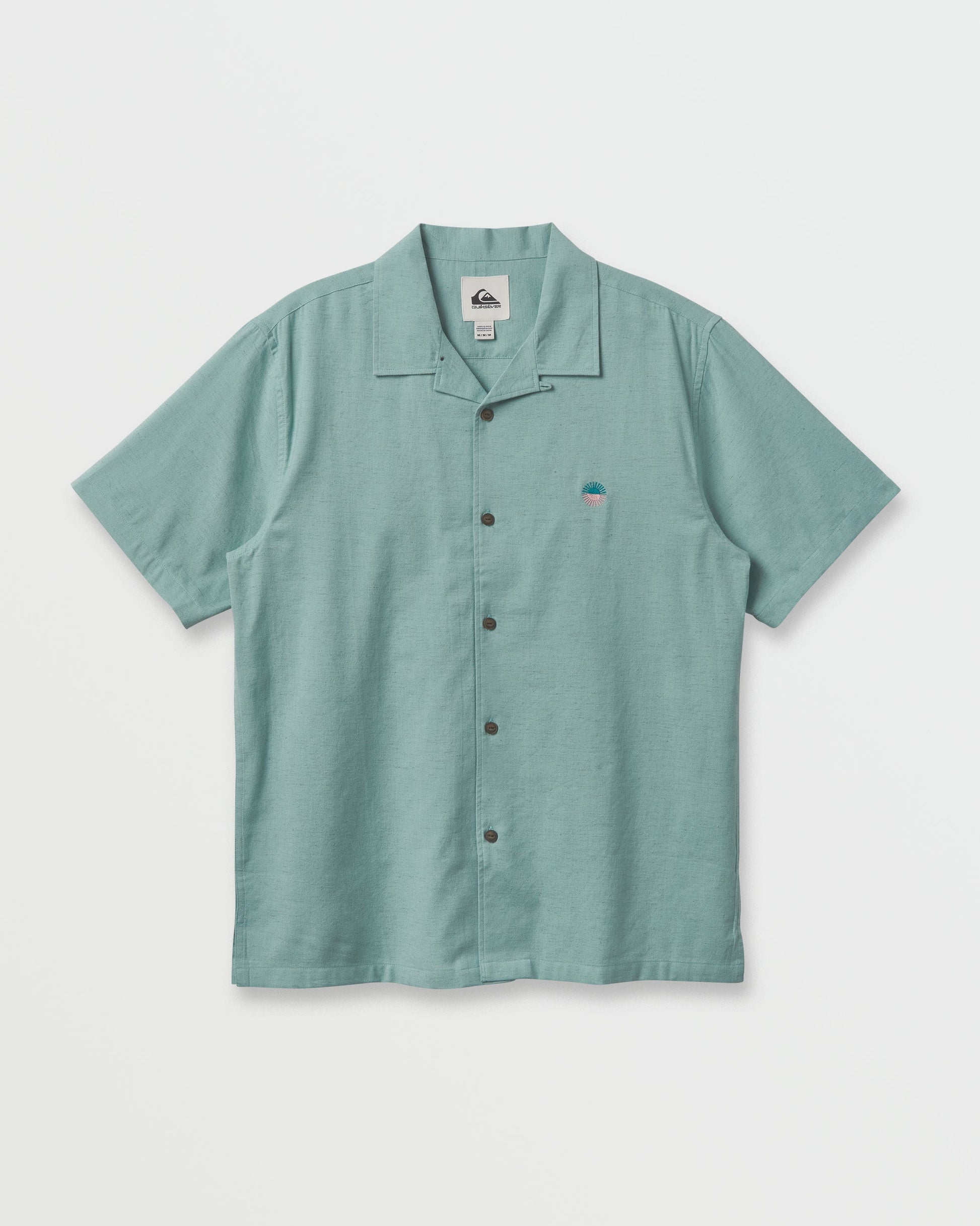 Quick Silver Flecky Island Short Sleeve Shirt - Jade Grey