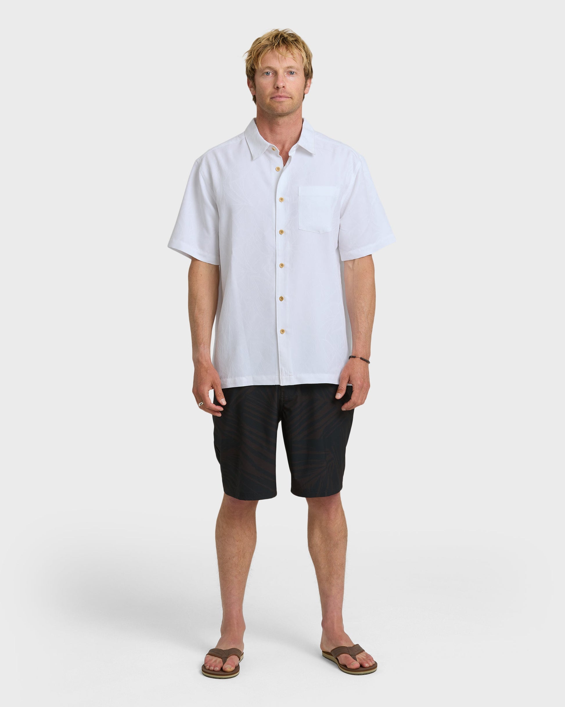 Quick Silver Waterman Island Jungle Shirt - White