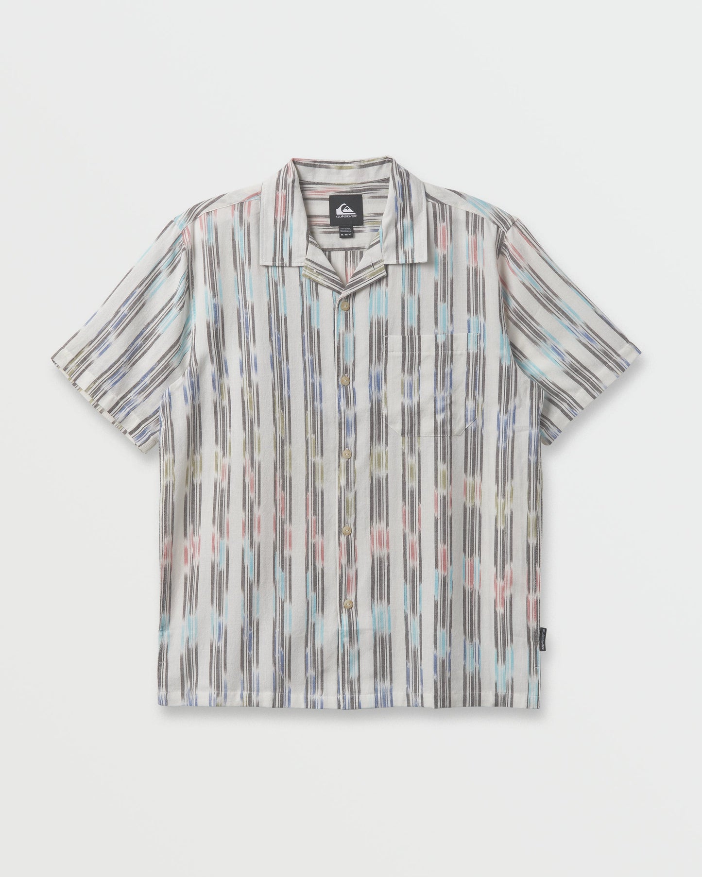 Quick Silver Space Dye Casual Short Sleeve Shirt - Off White