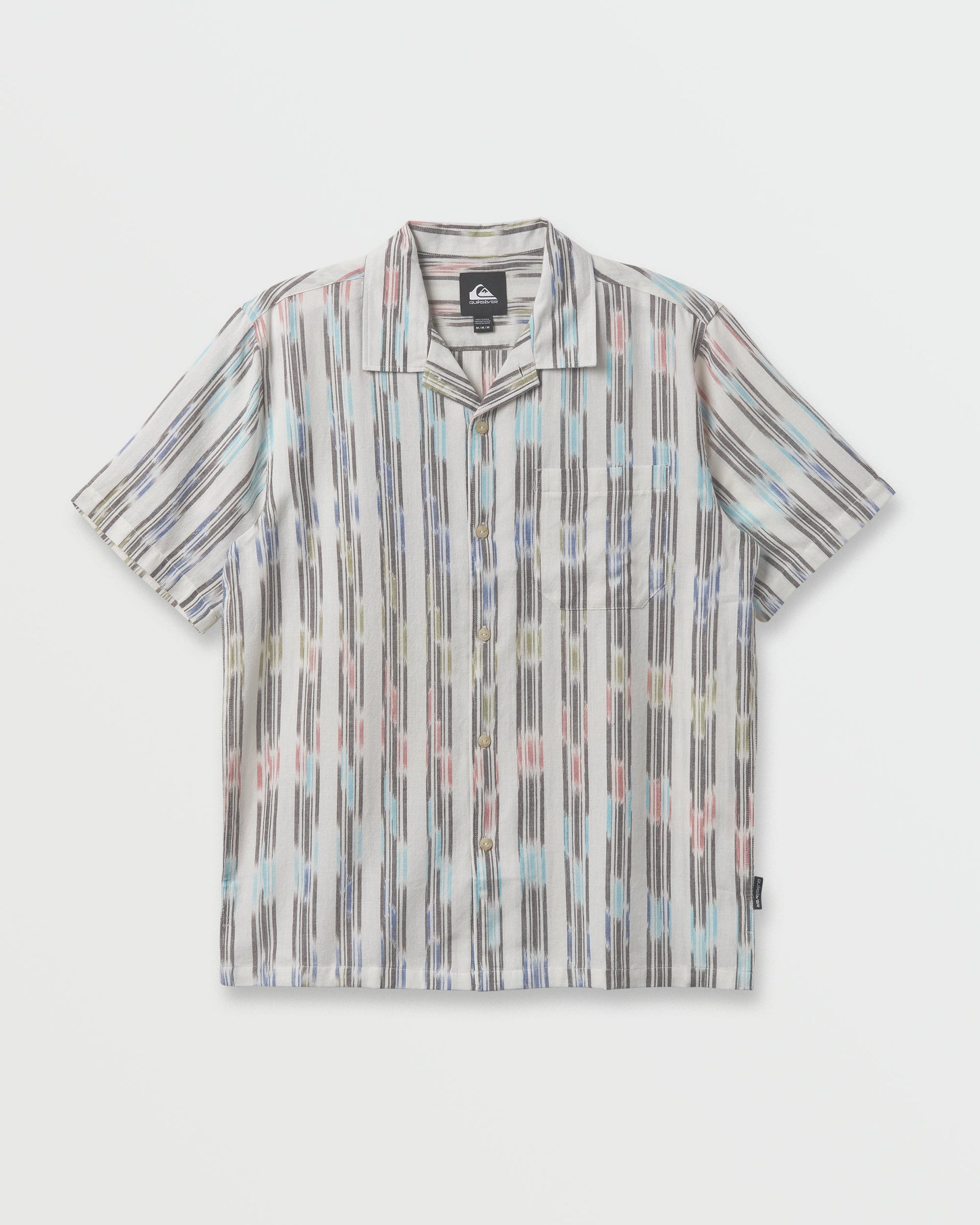 Quick Silver Space Dye Casual Short Sleeve Shirt - Off White