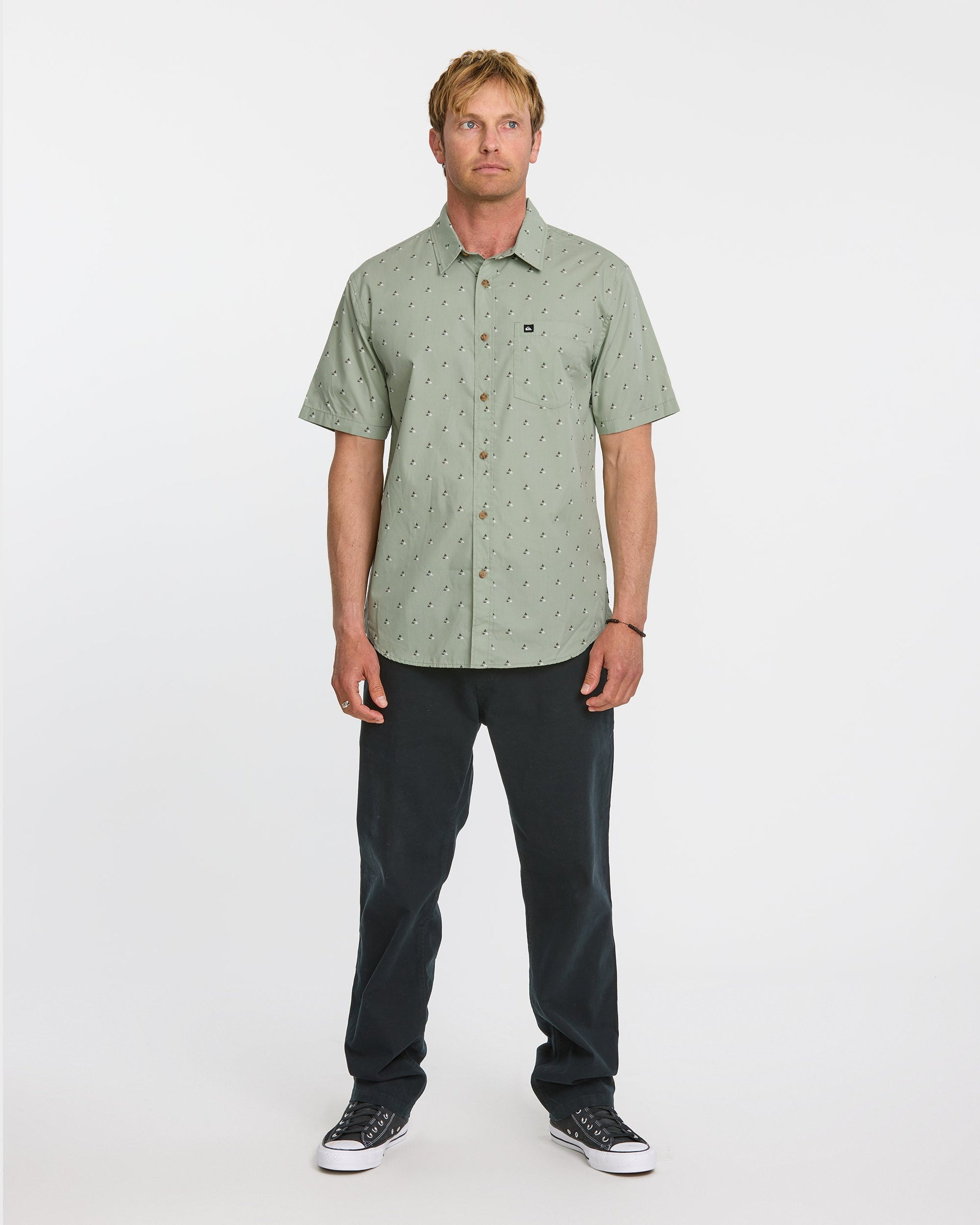Quick Silver Kapu Mini Classics Short Sleeve Shirt - Herb