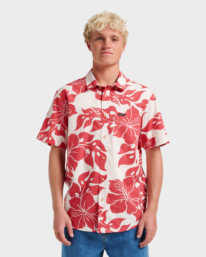 Quick Silver Oceanview Classic Short Sleeve Shirt - Mineral Red