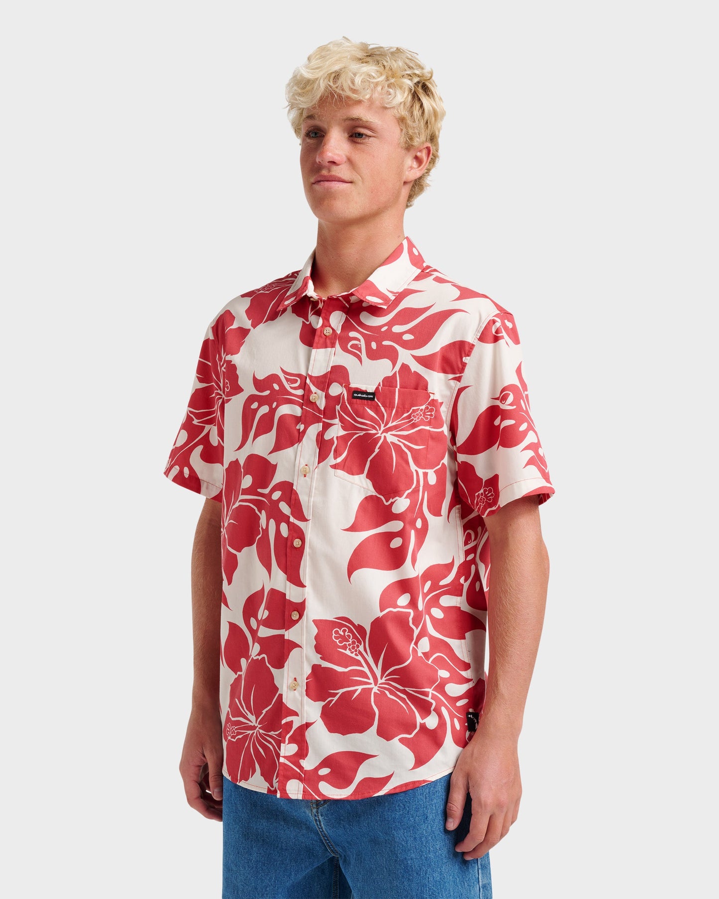 Quick Silver Oceanview Classic Short Sleeve Shirt - Mineral Red