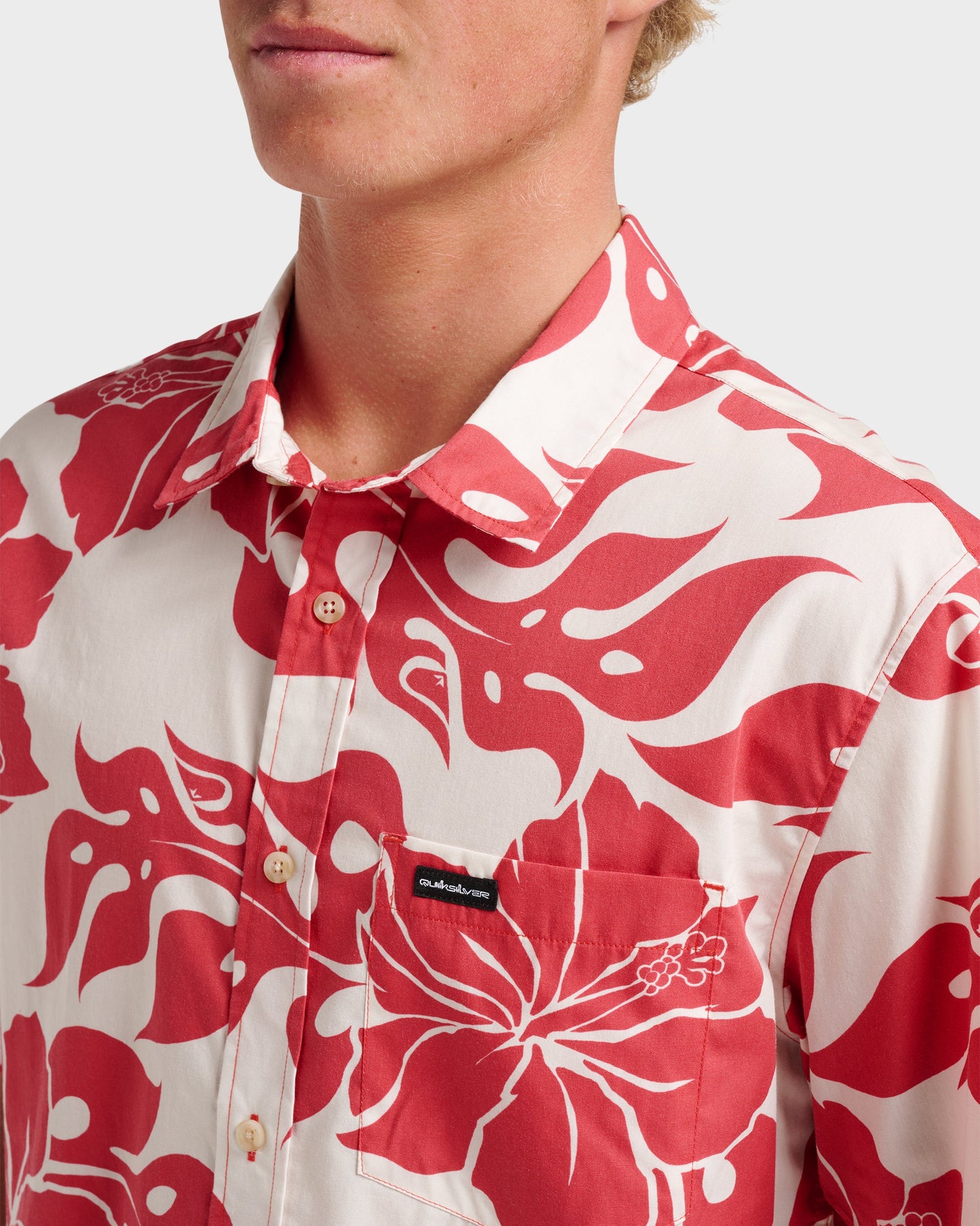 Quick Silver Oceanview Classic Short Sleeve Shirt - Mineral Red