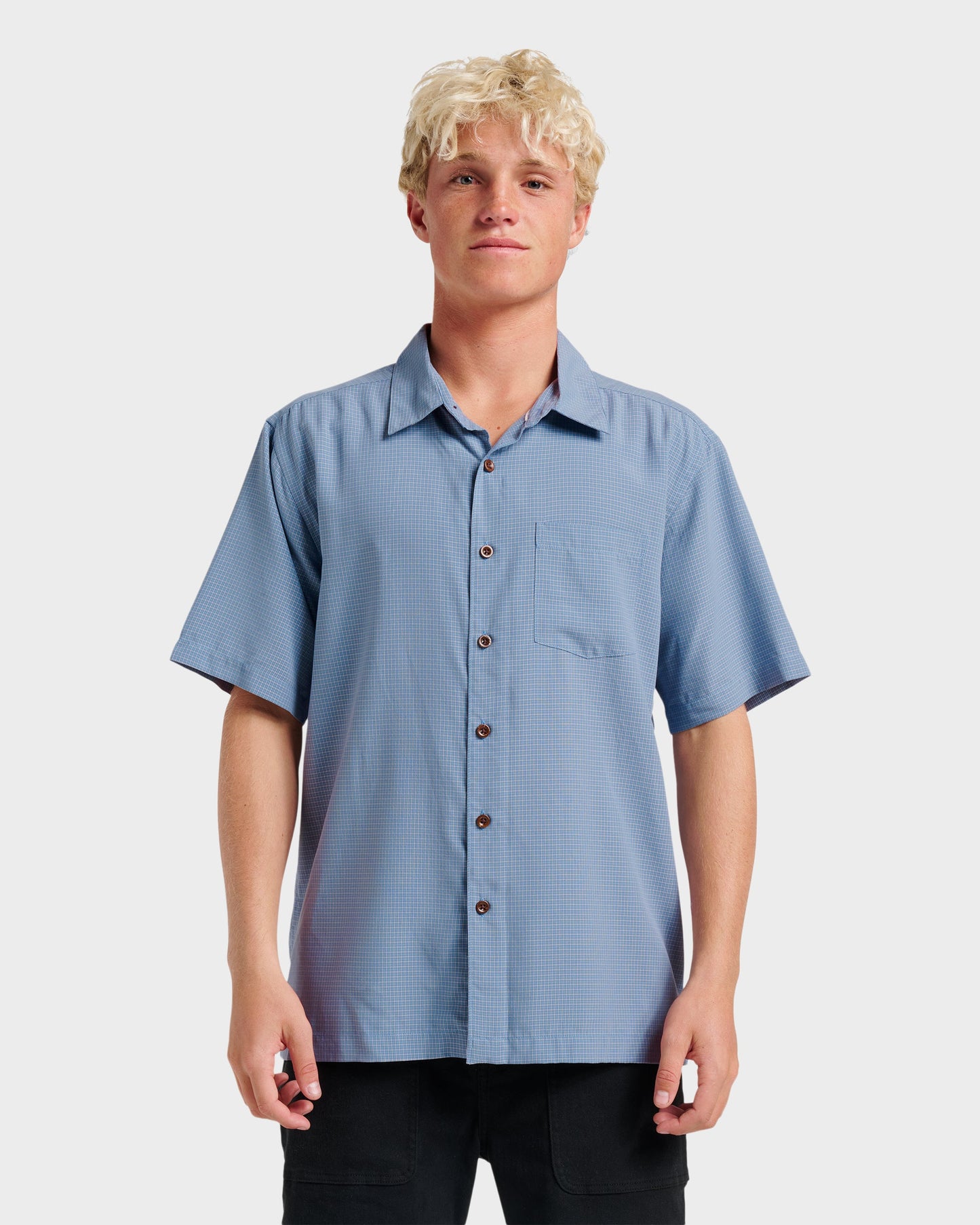 Quick Silver Waterman Check Out Shirt - Flint Stone