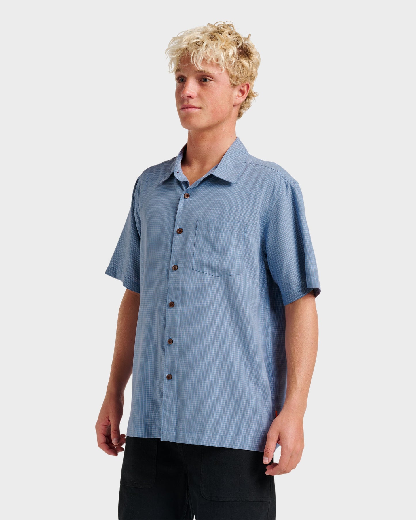 Quick Silver Waterman Check Out Shirt - Flint Stone