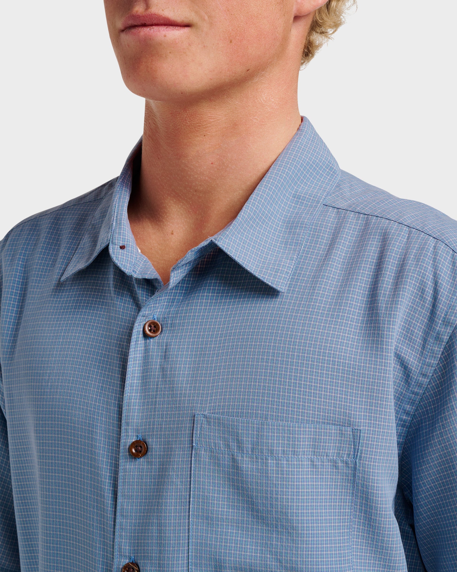 Quick Silver Waterman Check Out Shirt - Flint Stone