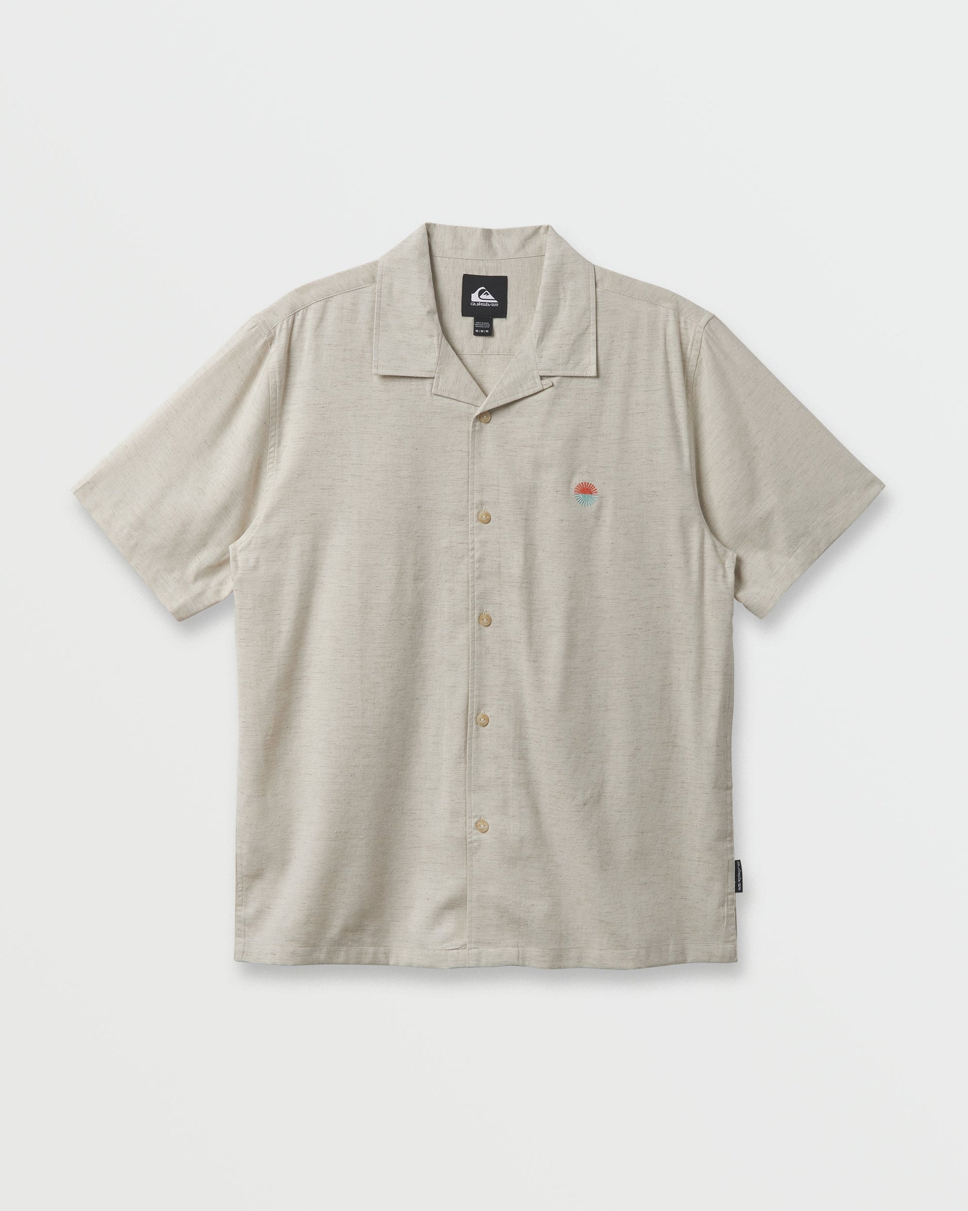 Quick Silver Flecky Island Short Sleeve Shirt - Silver Birch