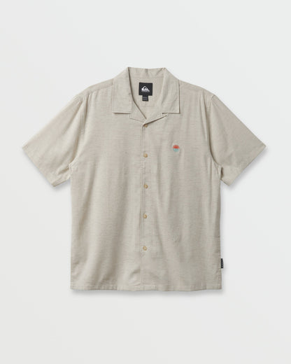 Quick Silver Flecky Island Short Sleeve Shirt - Silver Birch
