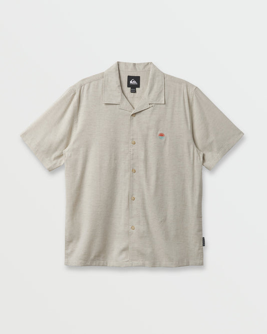 Quick Silver Flecky Island Short Sleeve Shirt - Silver Birch