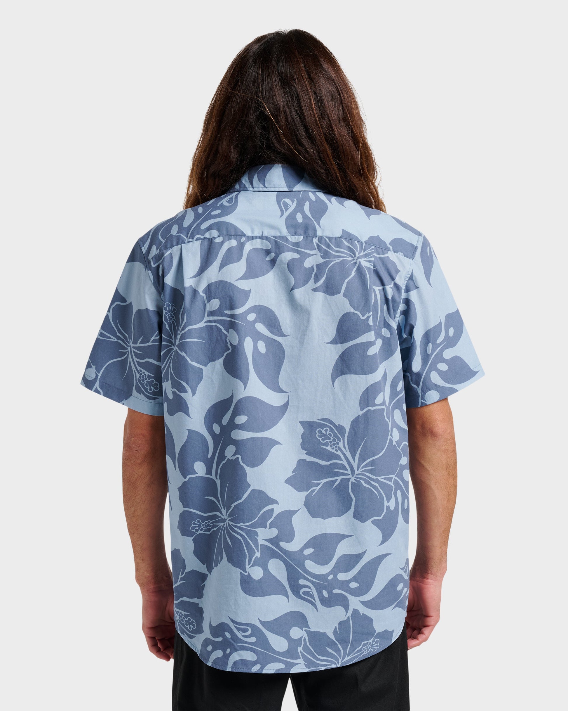 Quick Silver Oceanview Classic Short Sleeve Shirt - Ashley Blue
