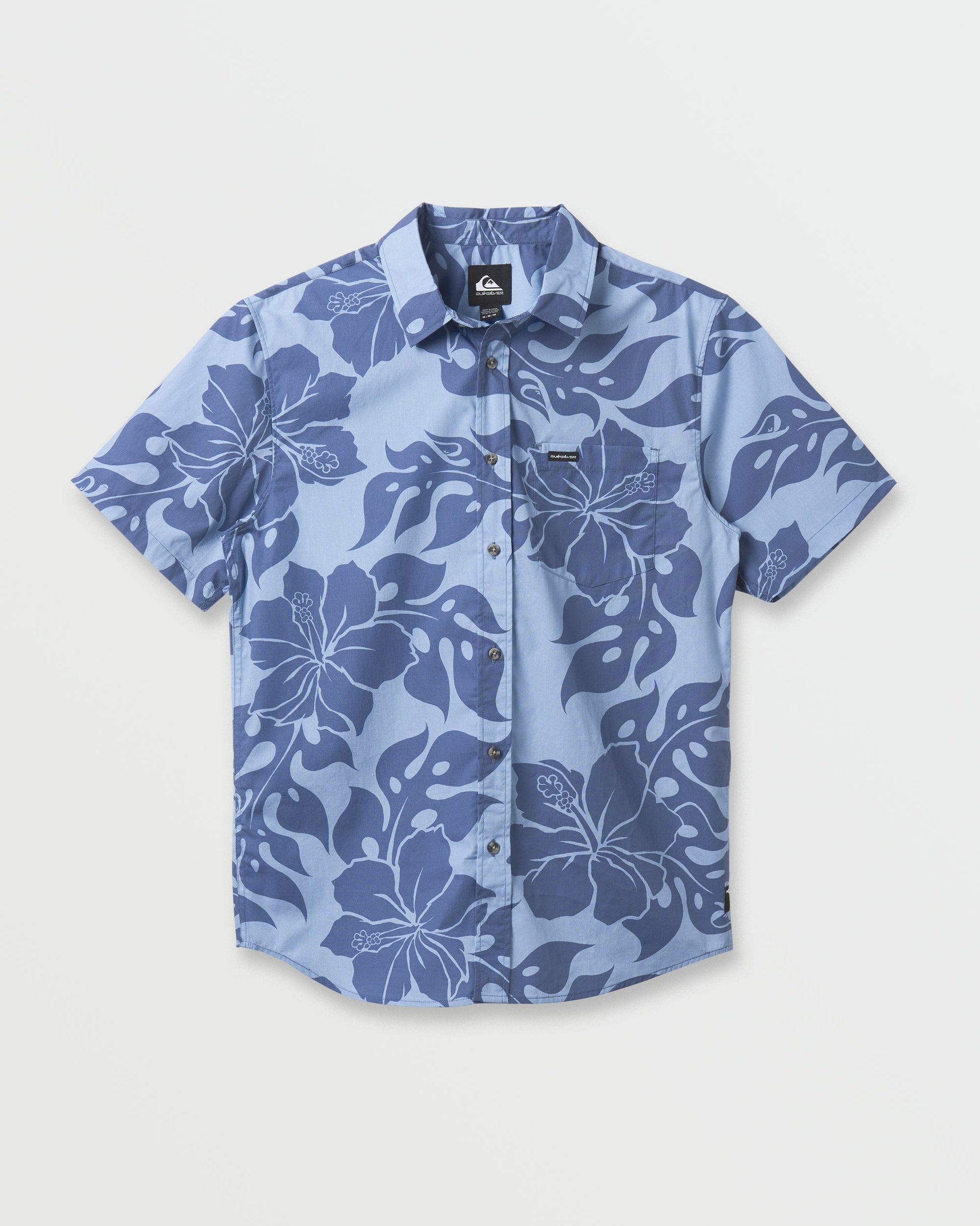 Quick Silver Oceanview Classic Short Sleeve Shirt - Ashley Blue
