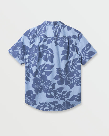 Quick Silver Oceanview Classic Short Sleeve Shirt - Ashley Blue