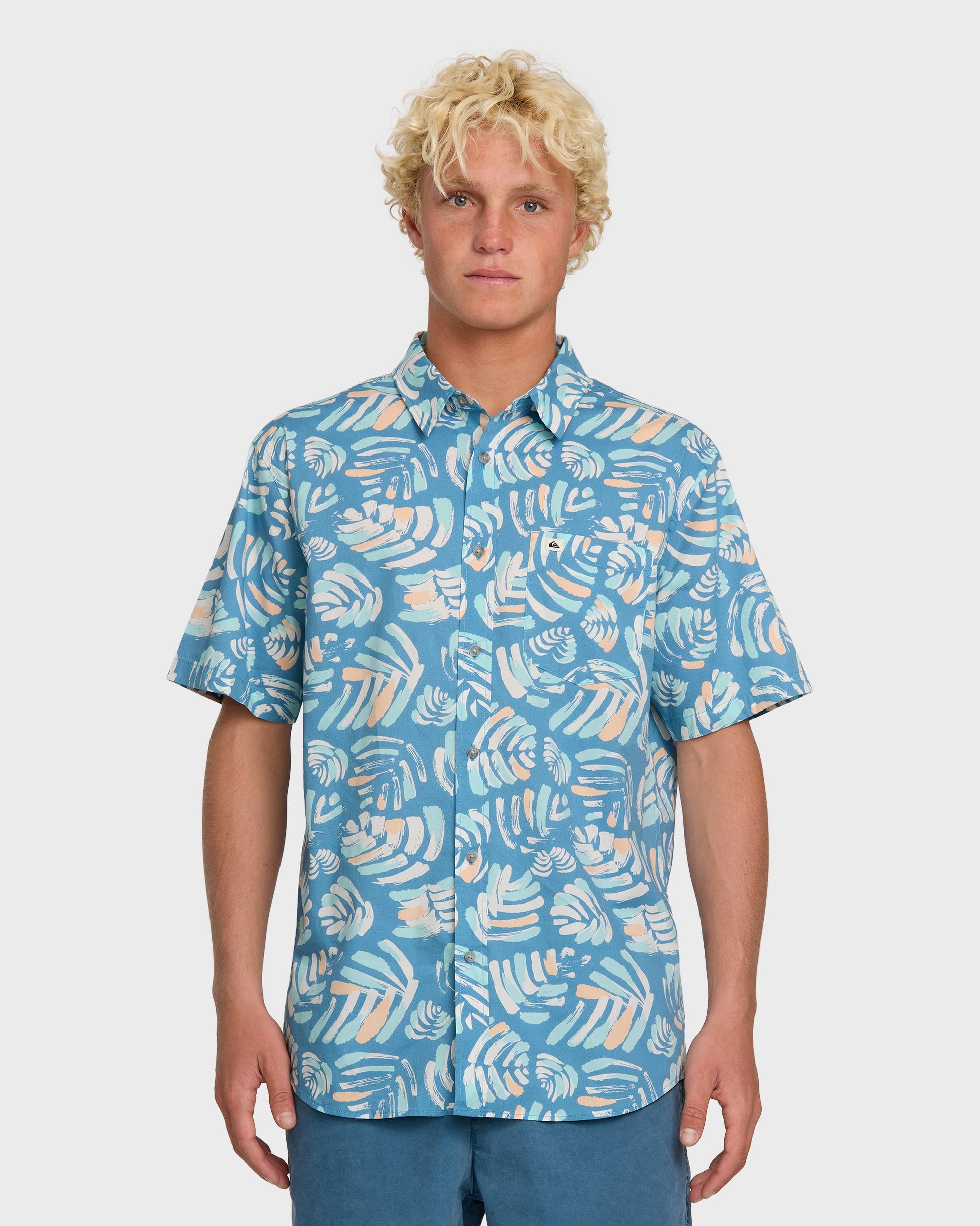 Quick Silver Shades Classic Stretch Short Sleeve Shirt - Niagara