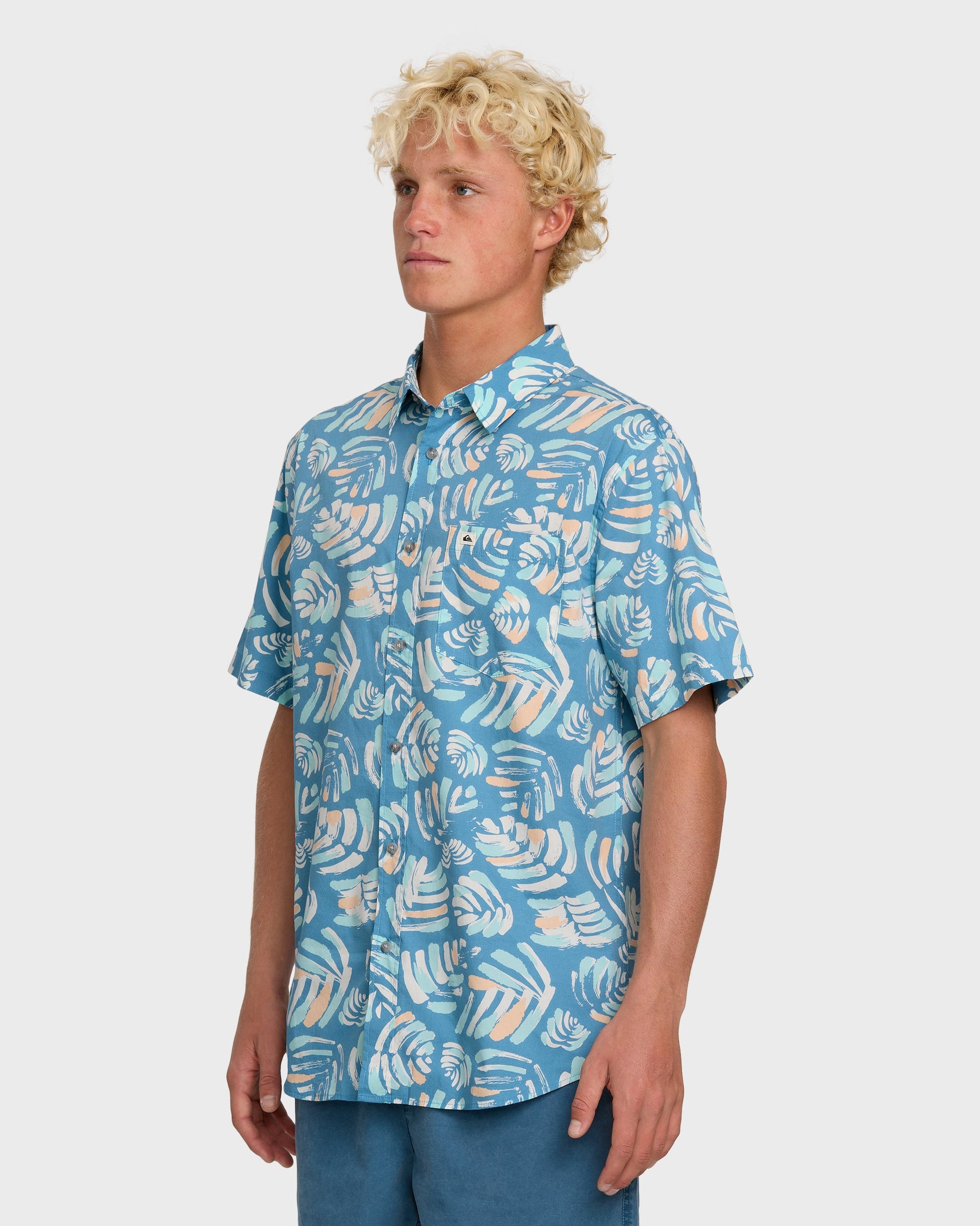 Quick Silver Shades Classic Stretch Short Sleeve Shirt - Niagara