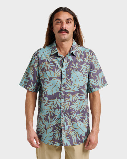 Quick Silver Palm Trip Classic Short Sleeve Shirt - Graystone