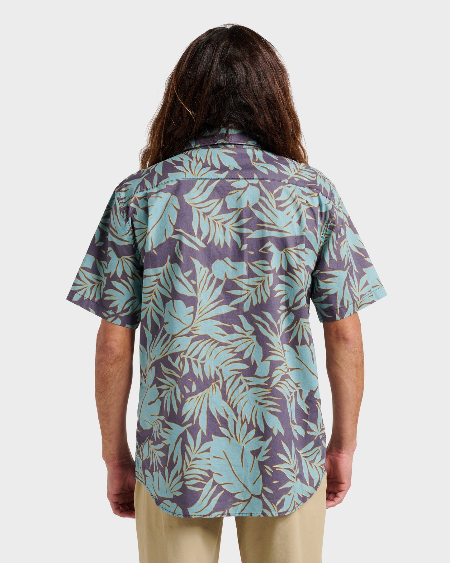 Quick Silver Palm Trip Classic Short Sleeve Shirt - Graystone