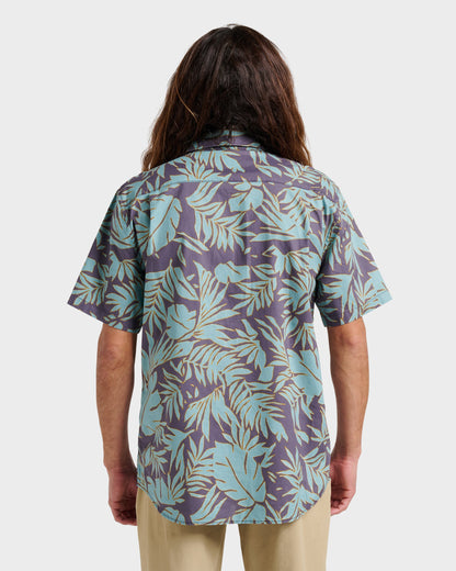 Quick Silver Palm Trip Classic Short Sleeve Shirt - Graystone