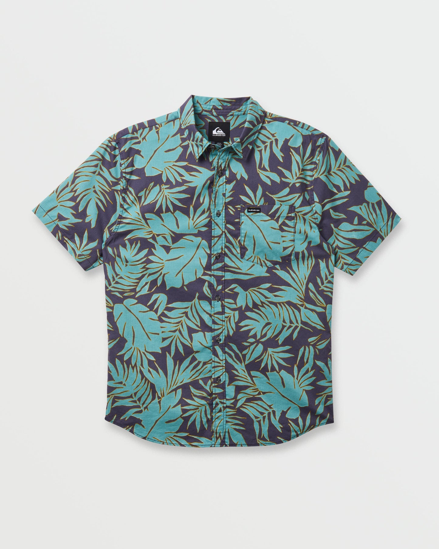 Quick Silver Palm Trip Classic Short Sleeve Shirt - Graystone