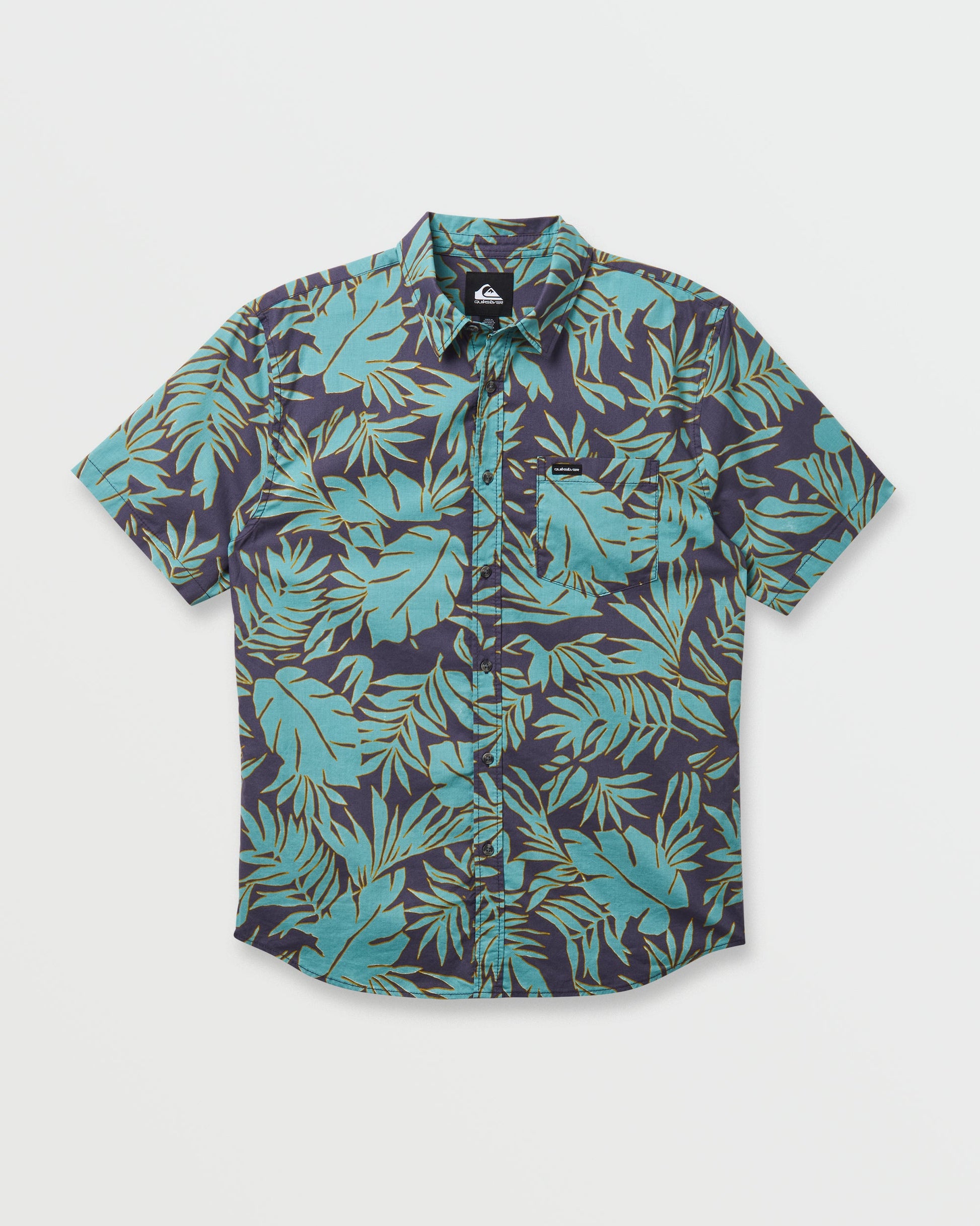 Quick Silver Palm Trip Classic Short Sleeve Shirt - Graystone