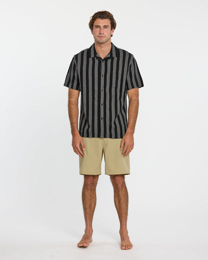 Quick Silver Nightfall Island Short Sleeve Shirt - Black