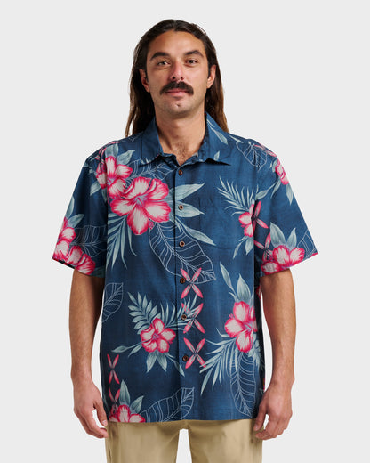 Quick Silver Waterman Playita Floral Shirt - Sargasso Sea