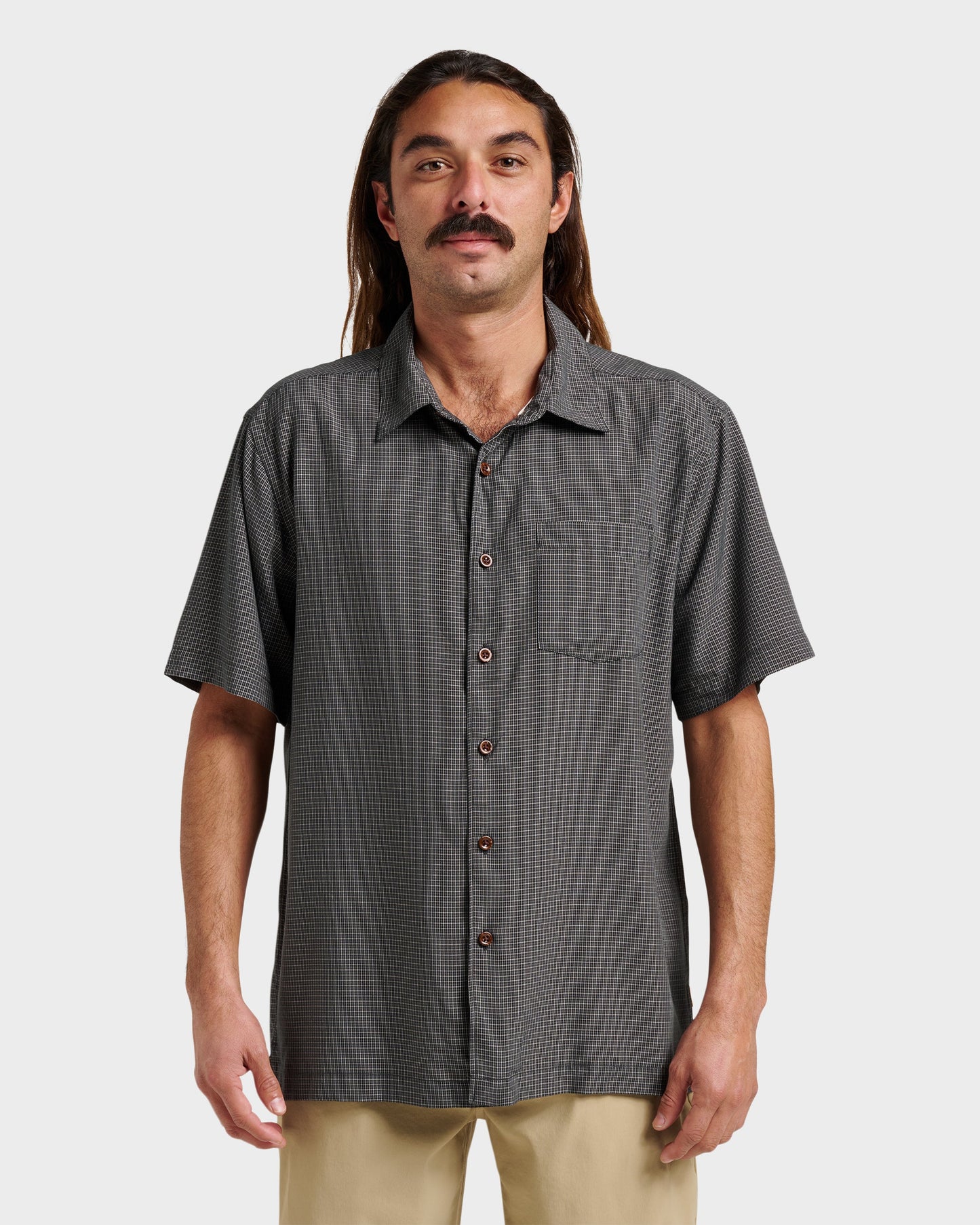 Quick Silver Waterman Check Out Shirt - Phantom
