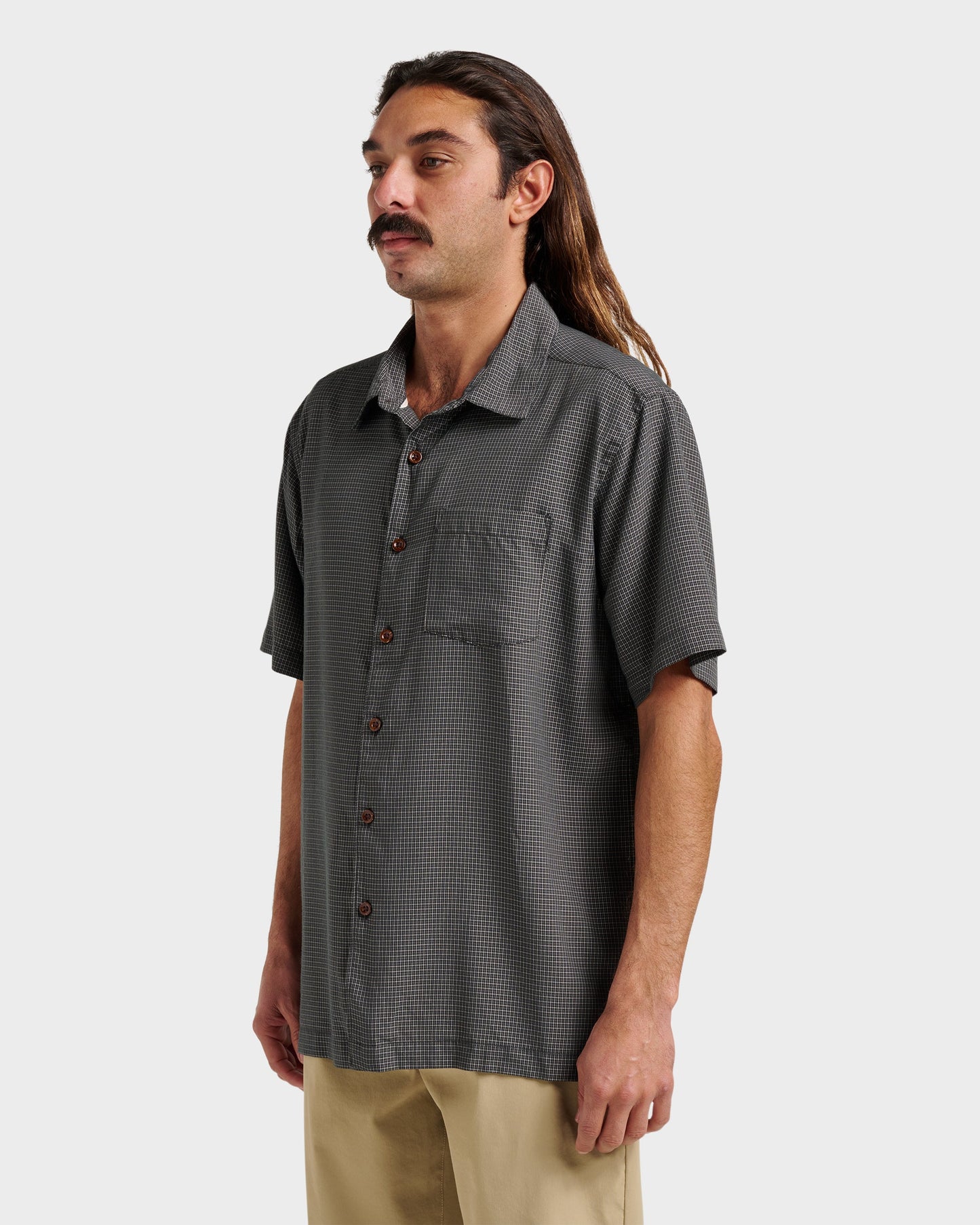 Quick Silver Waterman Check Out Shirt - Phantom