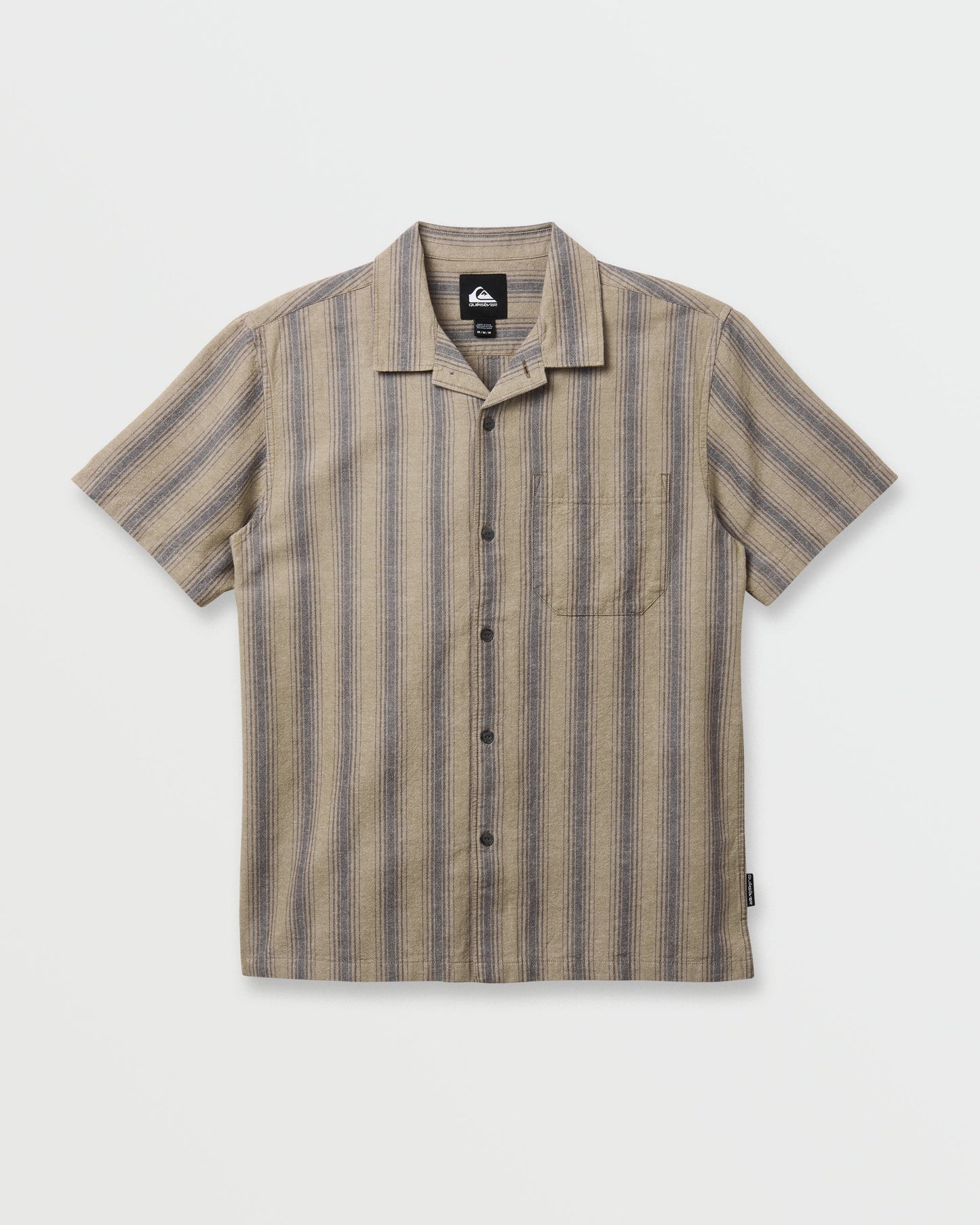 Quick Silver Oxford Stripe Casual Short Sleeve Shirt - Fallen Rock