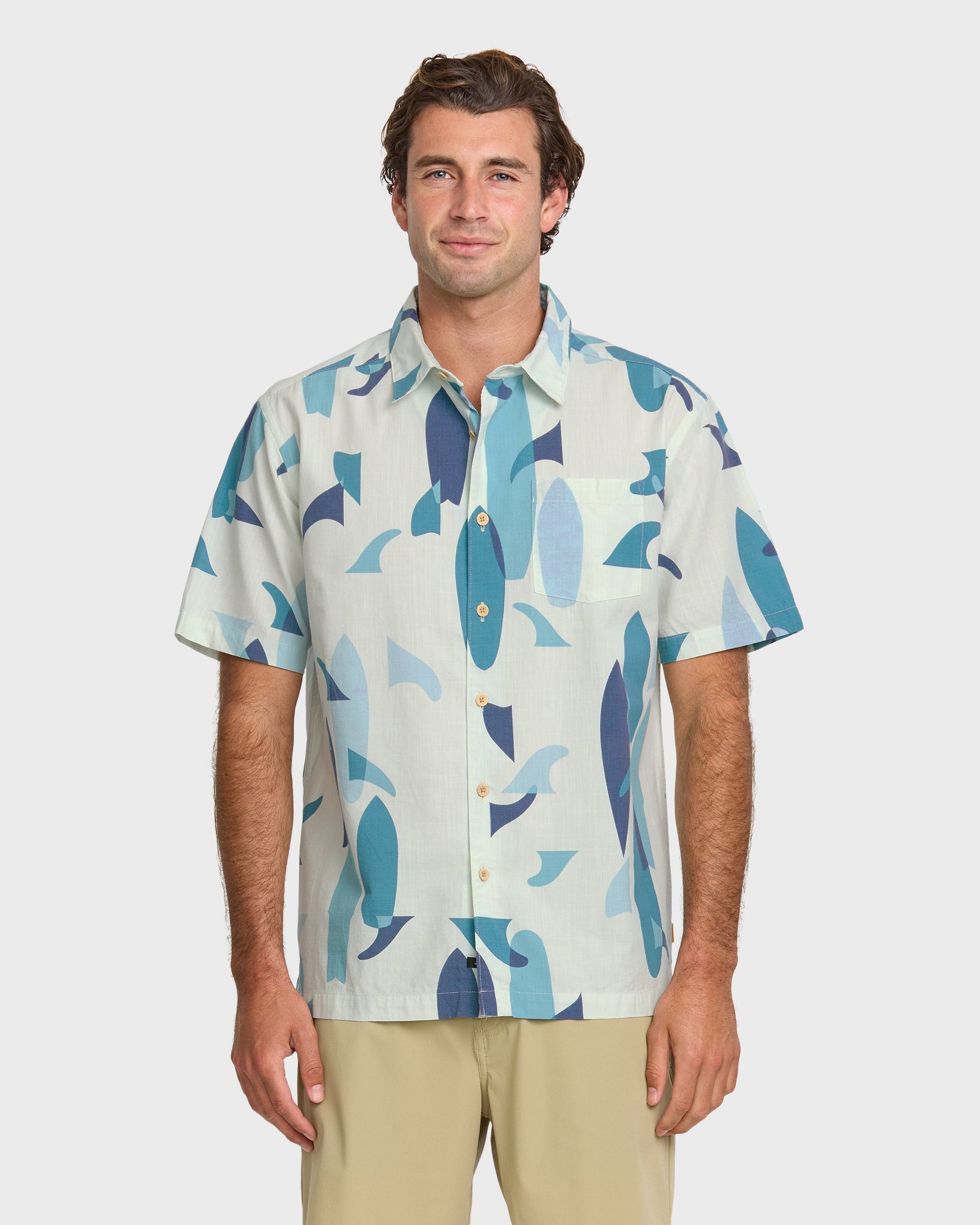 Quick Silver Waterman Boardo Shirt - Sea Blue