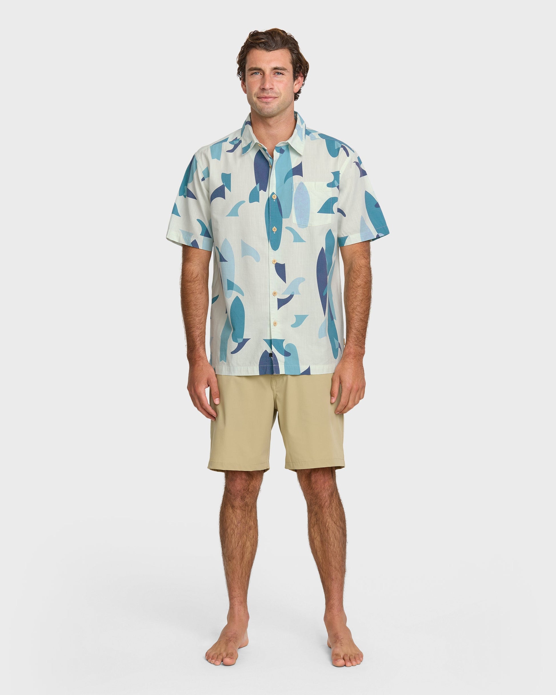 Quick Silver Waterman Boardo Shirt - Sea Blue