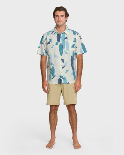 Quick Silver Waterman Boardo Shirt - Sea Blue