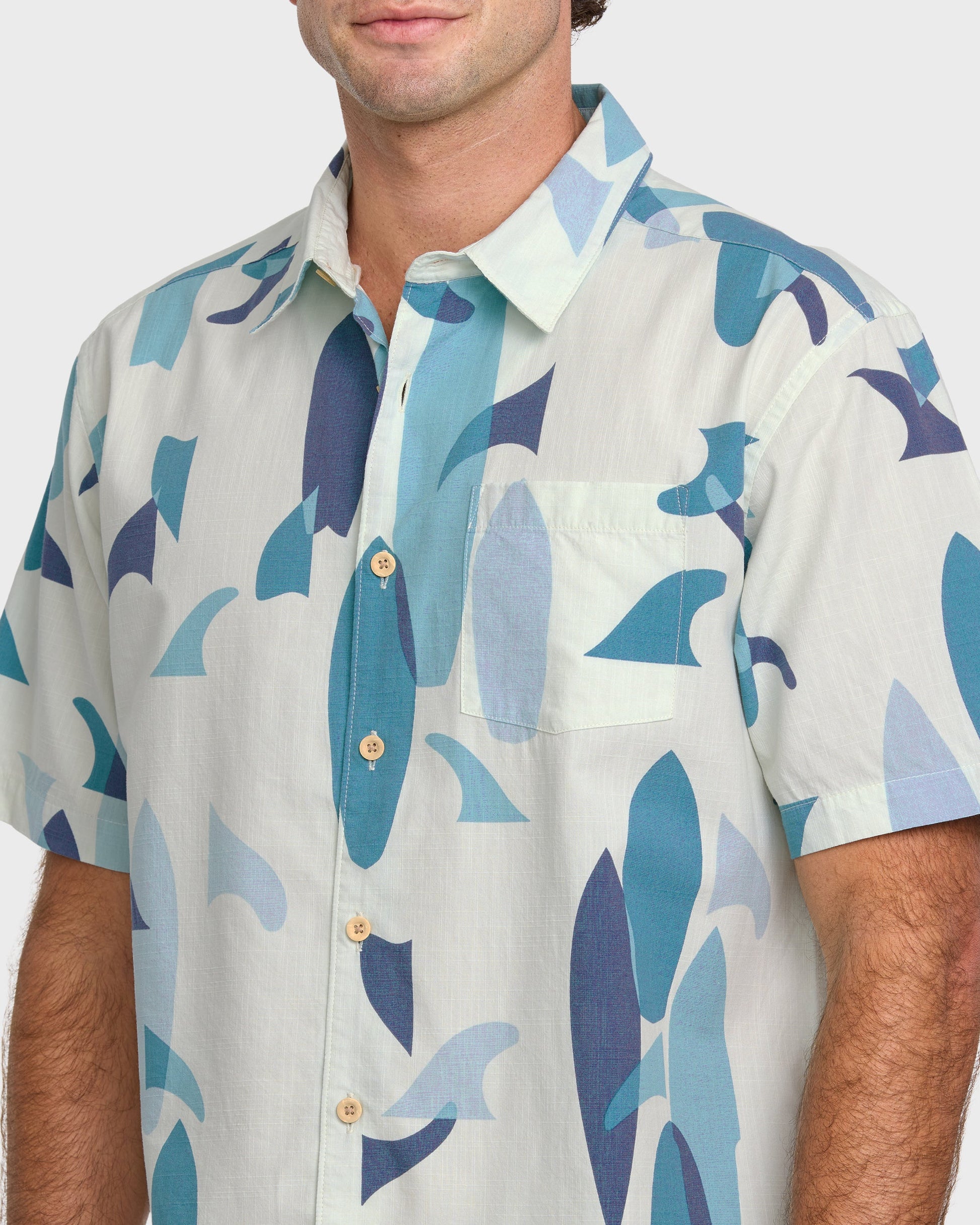 Quick Silver Waterman Boardo Shirt - Sea Blue