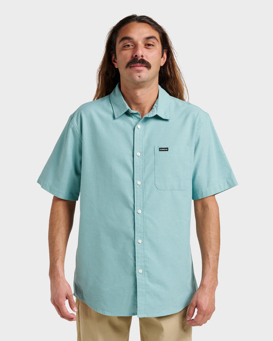 Quick Silver Shoreline Classic Short Sleeve Shirt - Dusty Turquoise