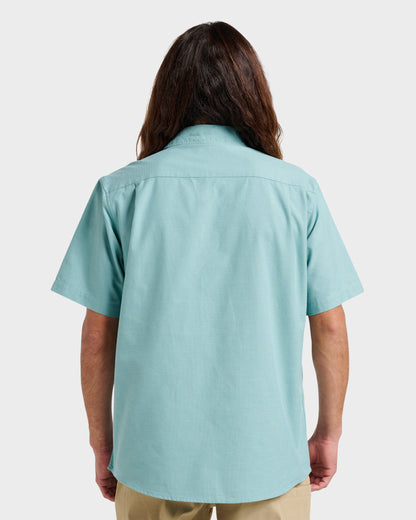 Quick Silver Shoreline Classic Short Sleeve Shirt - Dusty Turquoise