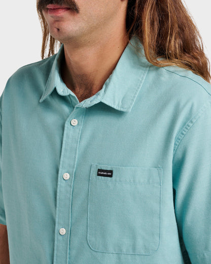Quick Silver Shoreline Classic Short Sleeve Shirt - Dusty Turquoise
