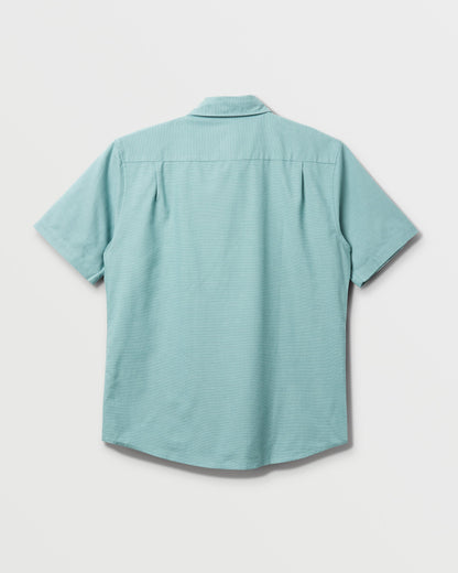 Quick Silver Shoreline Classic Short Sleeve Shirt - Dusty Turquoise