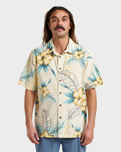 Quick Silver Waterman Playita Floral Shirt - Hay