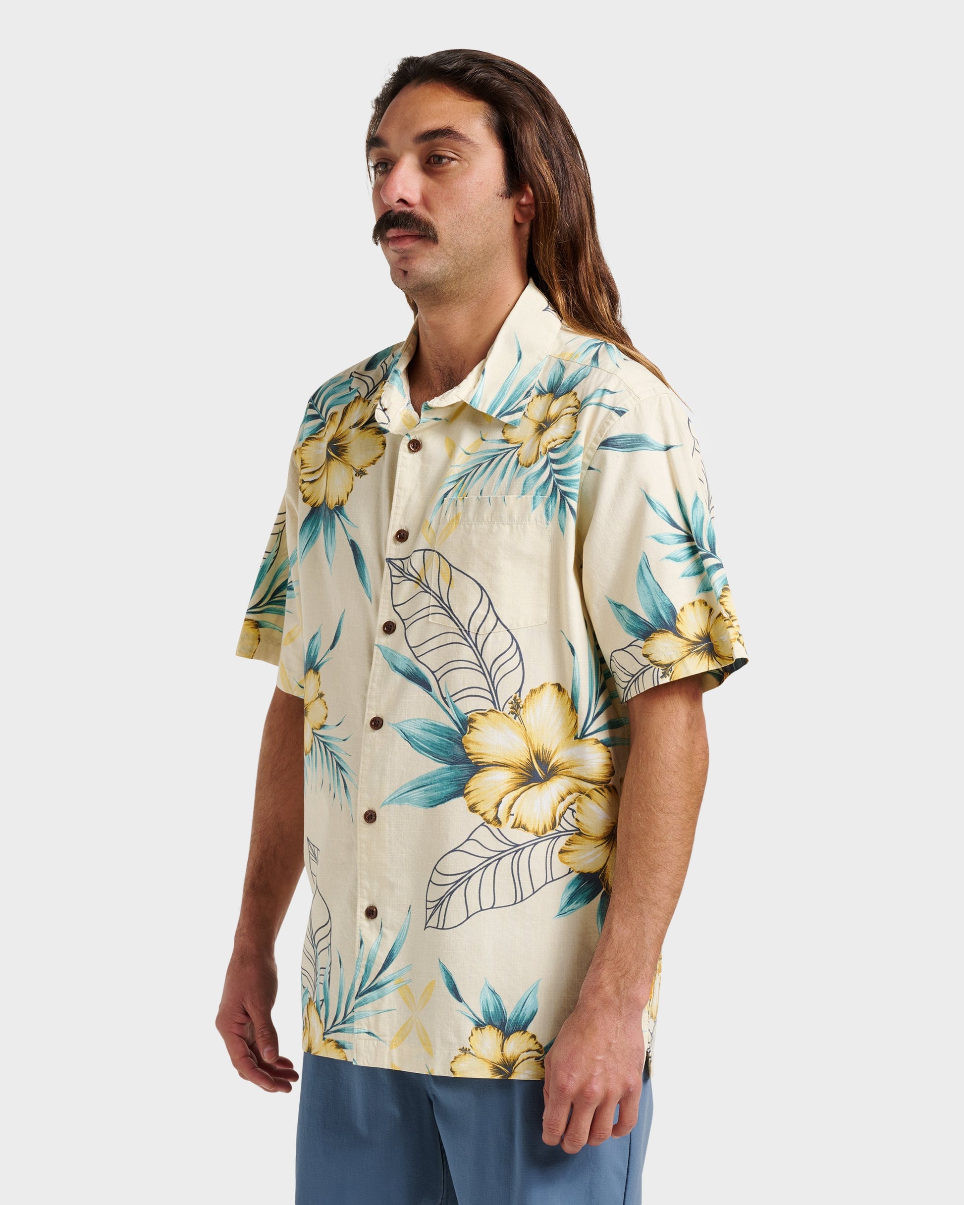 Quick Silver Waterman Playita Floral Shirt - Hay