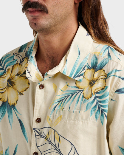 Quick Silver Waterman Playita Floral Shirt - Hay