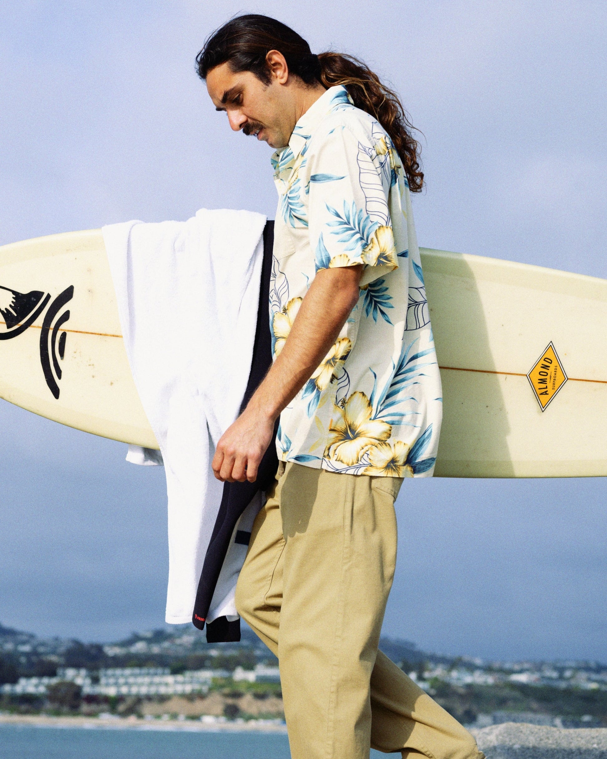 Quick Silver Waterman Playita Floral Shirt - Hay