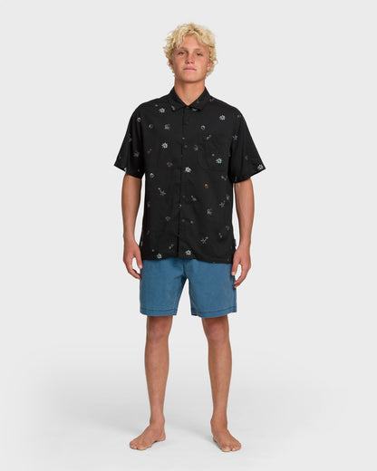 Quick Silver Beach Club Classic Short Sleeve Shirt - Black