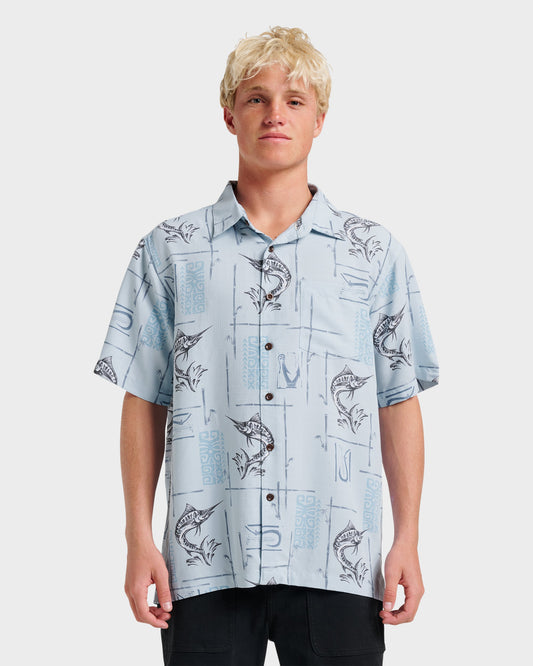 Quick Silver Waterman Big Day Short Sleeve Shirt - Ashley Blue