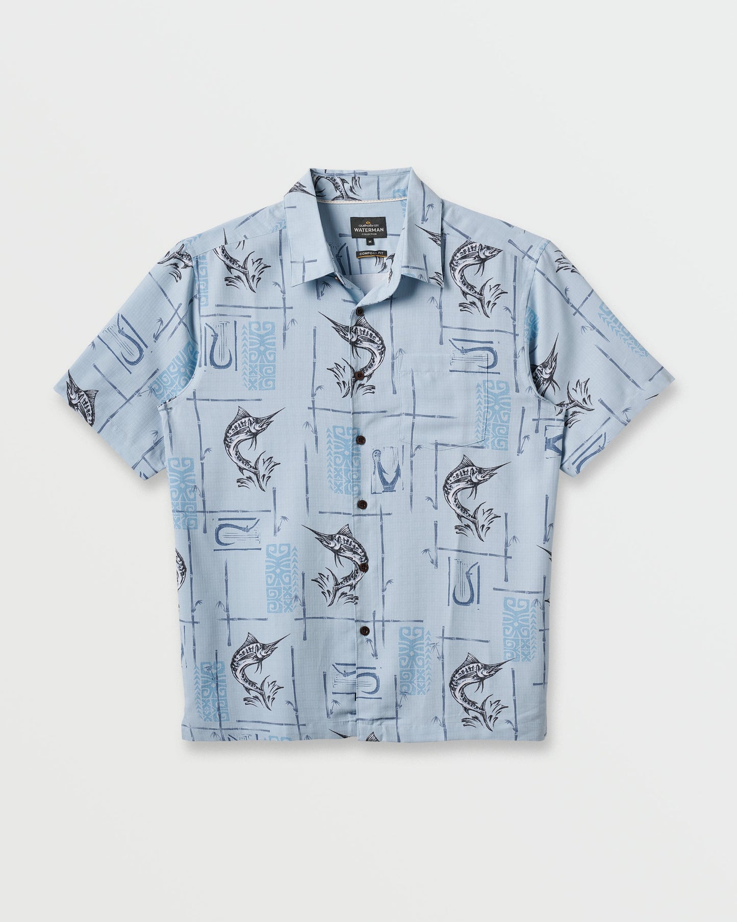 Quick Silver Waterman Big Day Short Sleeve Shirt - Ashley Blue