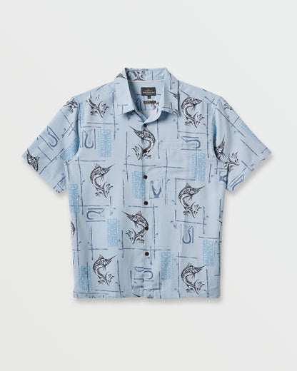 Quick Silver Waterman Big Day Short Sleeve Shirt - Ashley Blue
