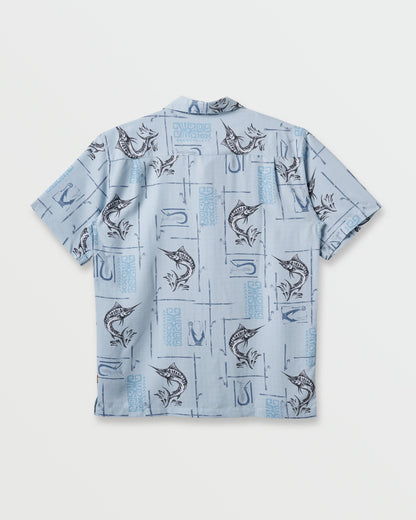 Quick Silver Waterman Big Day Short Sleeve Shirt - Ashley Blue