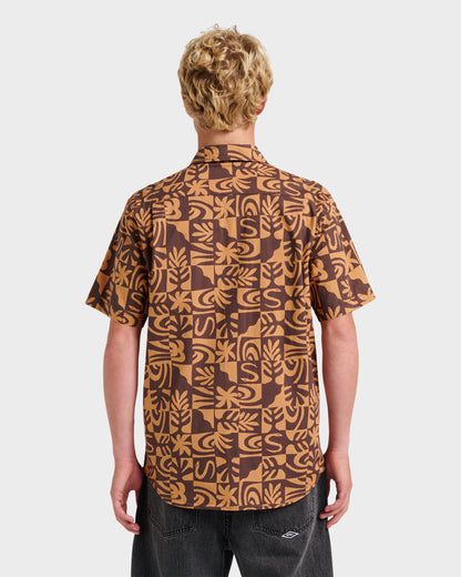 Quick Silver Terra Classic Stretch Short Sleeve Shirt - Chocolate